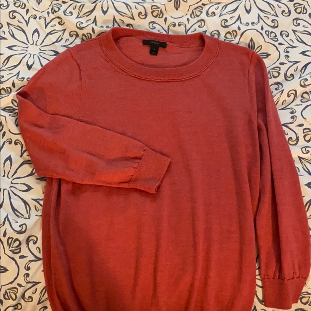 Jcrew salmon lightweight crew neck sweater
